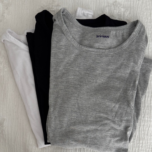 Sivvan Gray, Black, and White Underscrub Long-Sleeve Shirts - Picture 1 of 3